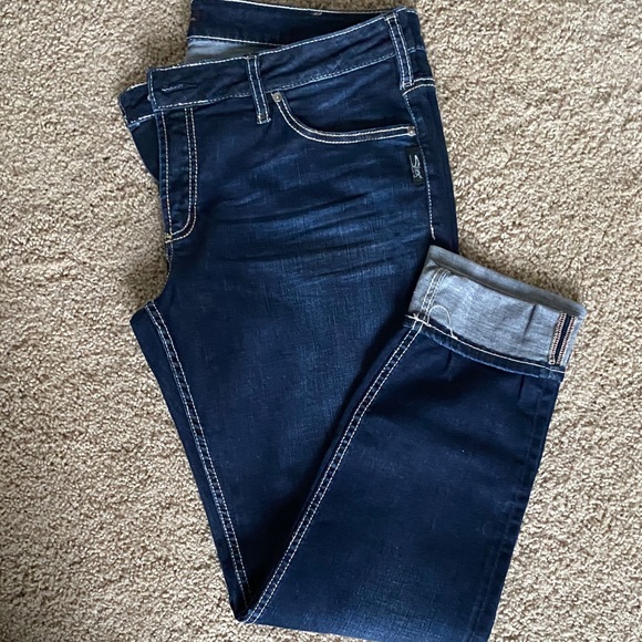 Silver Jeans Dark Indigo Women's Boyfriend Jeans - Picture 2 of 7